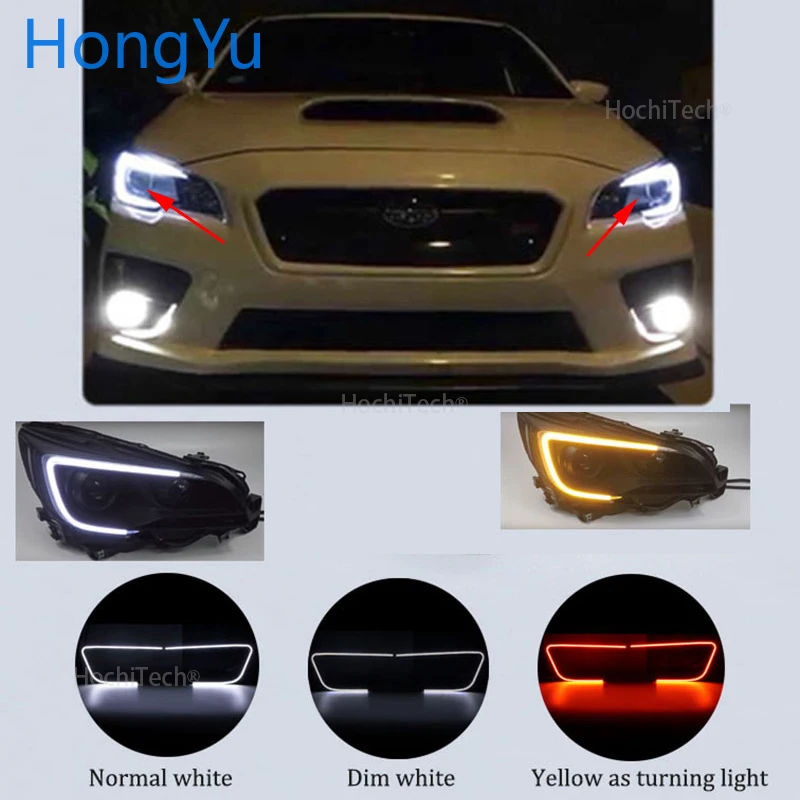 

for Subaru Legacy WRX STI 2015-2018 car styling LED Daytime running light with dimmer and yellow turning light