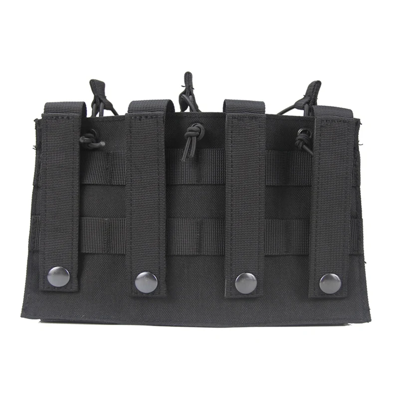 Three Molle Mag Pouch Tactical Hunting Magazine Pouch Elastic Open-Top Triple Mag Pouch Holder Carrier For M4 M14 M16 AK AR