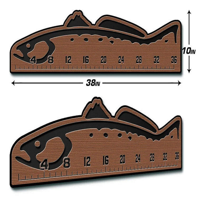 

Marine EVA Trout Fish Ruler Mat Pad Stick On Fly Fishing 12"/24"/36" Brown Over Black 6mm