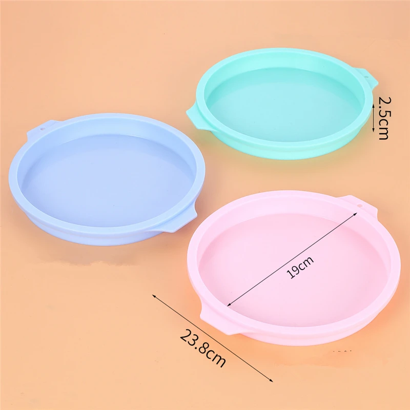 Aomily 8 inches Silicone Round Cake Fondant Mousse Mould  Pizza Pan Oven Baking Tray Pans Cake Pie Dish Mold Kitchen Bakeware