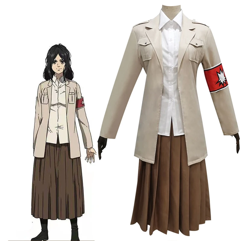 Anime Comic Attack on Titan Cosplay Costumes Pieck Finger Cosplay Costume Uniforms Clothes Suits Dresses Wears Cloaks