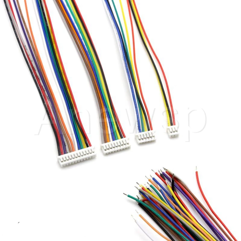 10PCS JST MX1.25mm Pitch Female Connector Wire 10CM 15CM 20CM 30CM 28AWG 2P3P4P-12Pin Single End Cable Electronic Wire Connector