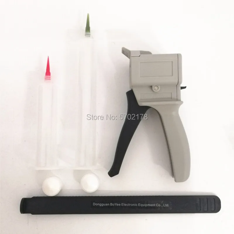 Manual Caulking Gun Applicator 55ml Glue Gun with 300piece Tapered Dispensing Needle tips 55cc Glue Dispenser Syringe Barrel