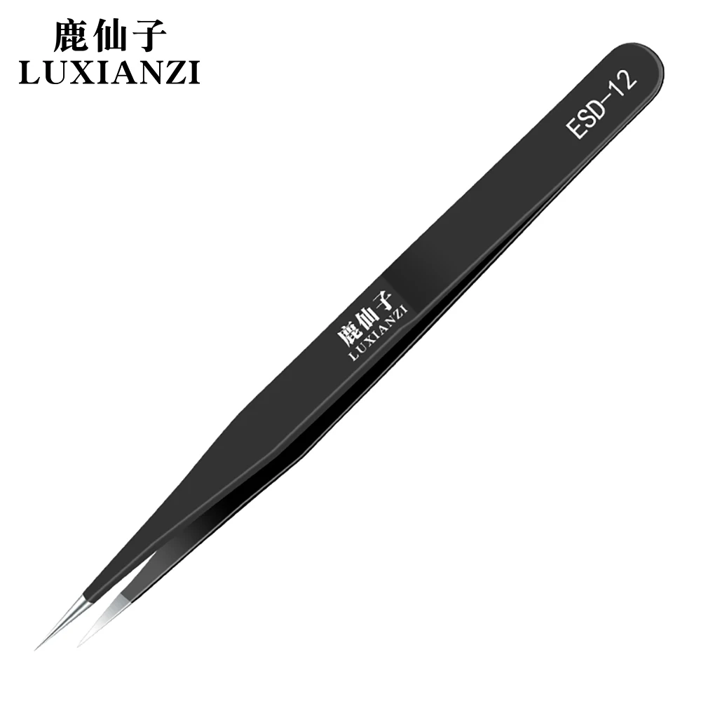LUXIANZI 6 قطعة مكافحة ساكنة الملقط ESD مجموعة الدقة ملاقط المهنية صيانة إصلاح أداة اليد أدوات Pincet Pinzas