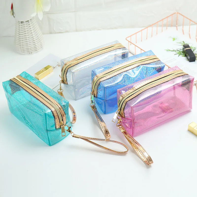 Travel Transparent Cosmetic Bag Women Paillette PVC Makeup Bags Wash Pouch Beauty Organizer Storage Case Toiletry Bag Sac