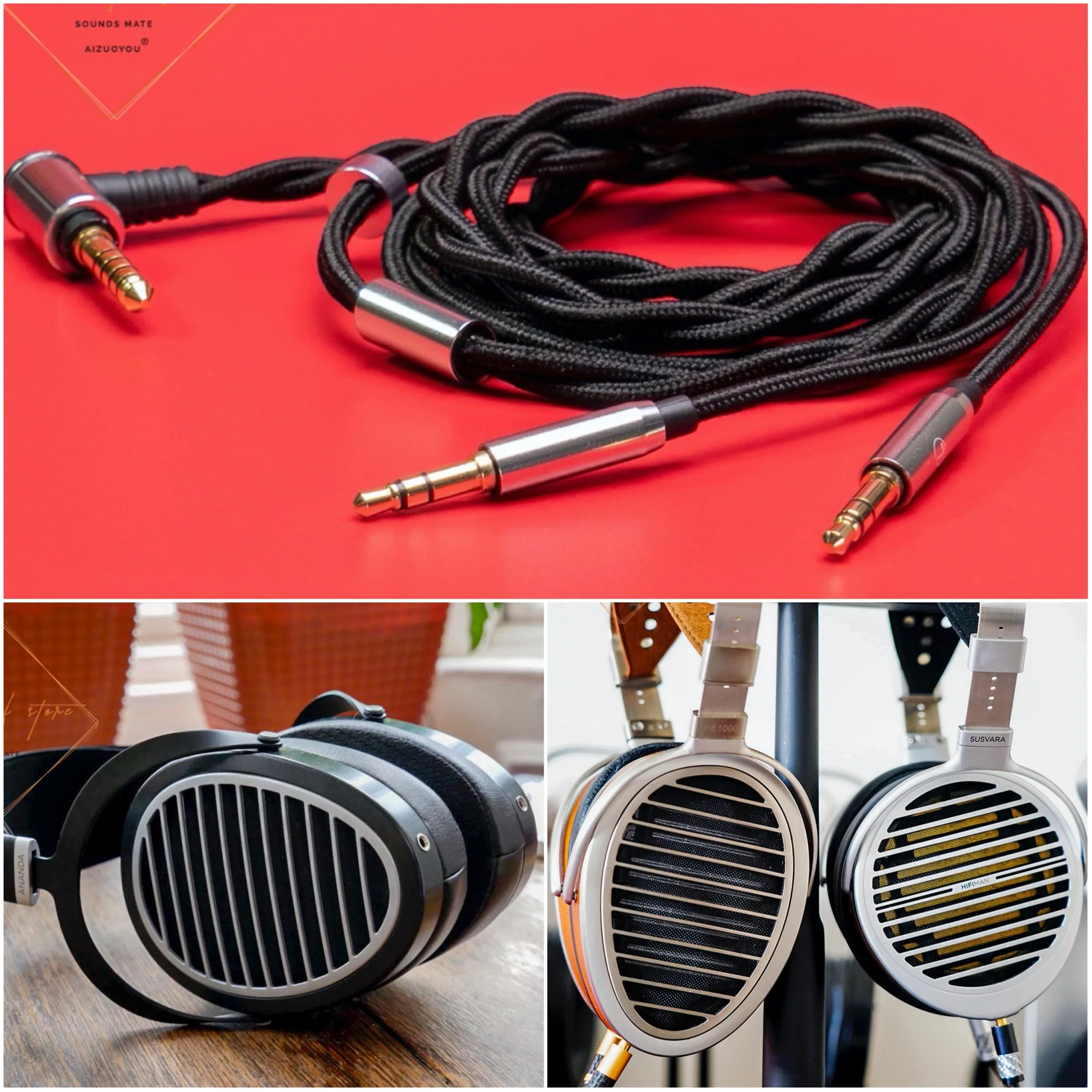 Zrównoważony kabel Audio Hifi dla Hifiman ANANDA Arya suvara SUNDARA słuchawki 2.5 4.4mm Trrs podwójne 3.5 6.35mm wtyczki 4Pin XLR OFC