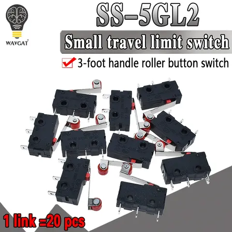 20pcs Micro Roller Limit Switch KW12 3 WAVGAT
