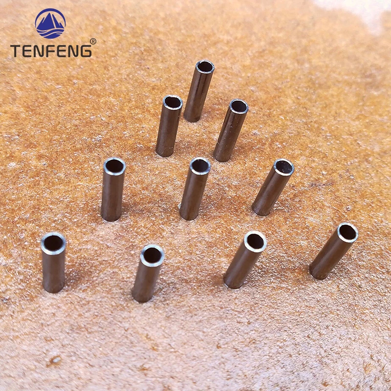 1000pcs 10mm Sea Fishing Line Fixing Single Sleeves Copper Brass Tube Swivel Steel Wire Clamp Fishing Tubes Accessories Pesca