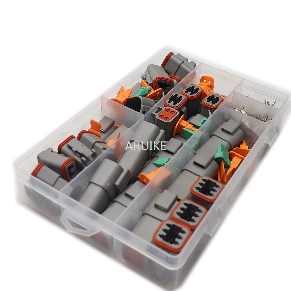 

140 Pcs Deutsch DT Waterproof Wire Connector Box 2/3/4/6 Pin DT06-2/3/4/6S DT04-2/3/4/6P Automotive Sealed Plug With Terminals