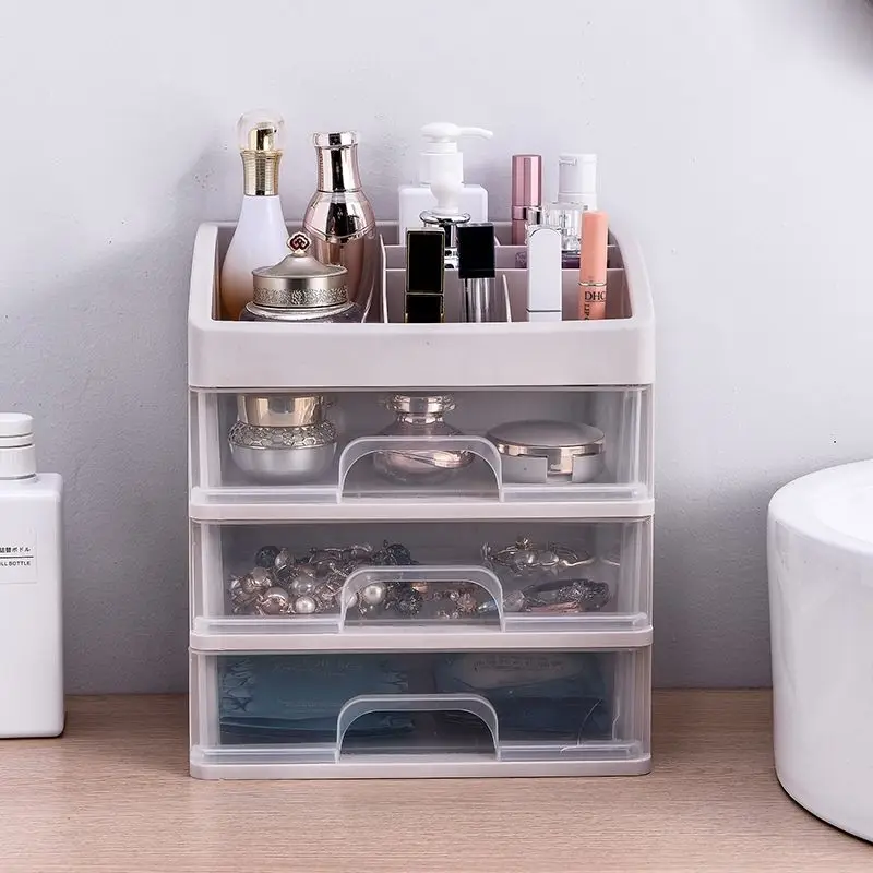 Storage Case Multi-Function Desktop Sundry Makeup Organizer Cosmetics Drawer Jewelry Storage Box Container Lipstick Holder