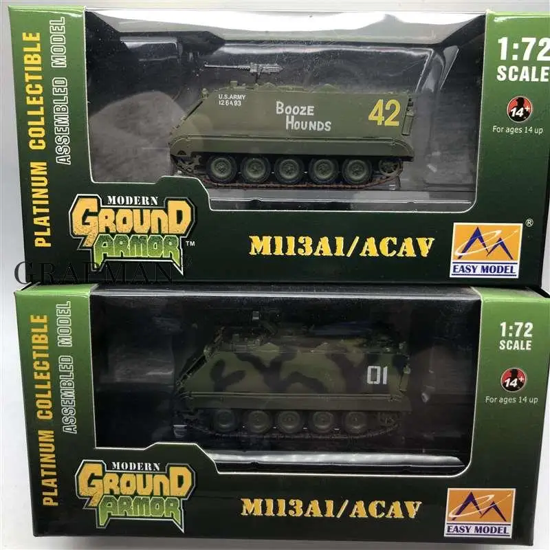 

1/72 US M113A1/ACAV Tank Army Tank Platinum Collectible Assembled Model Finished Model Easymodel Toy