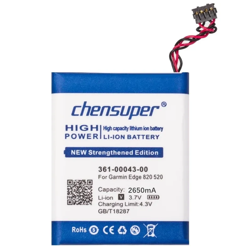 chensuper 2650mAh Battery GPS 010-01626-02 361-00043-01 for Garmin Edge 820 Edge 520 200 205 500 Edge 520 plus 361-00043-00 GPS