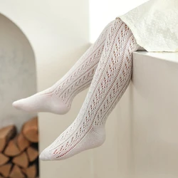 Summer Baby Girls Tights  Thin Infant Girl Toddler Newborn Kids Breathable Hollow Pantyhose Children Soft Cotton Stockings
