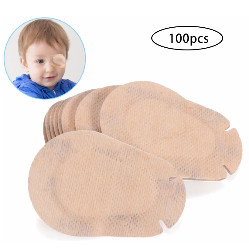 100PCS Children Occlusion Medical Eye Mask Soft Child Amblyopia Training Eyeshade Amblyopia Orthoptic Corrected Eye Patche D30