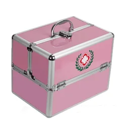 Large and Small Aluminum Alloy Medical Box, Multi-Layer First Aid Kit Drug Portable Storage Box