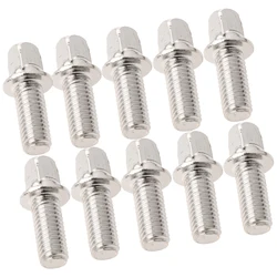 Pack of 10 Metal Square Shape Head Drum Kit Pedal Mallet Hammer Mounting Screws Silver DIY