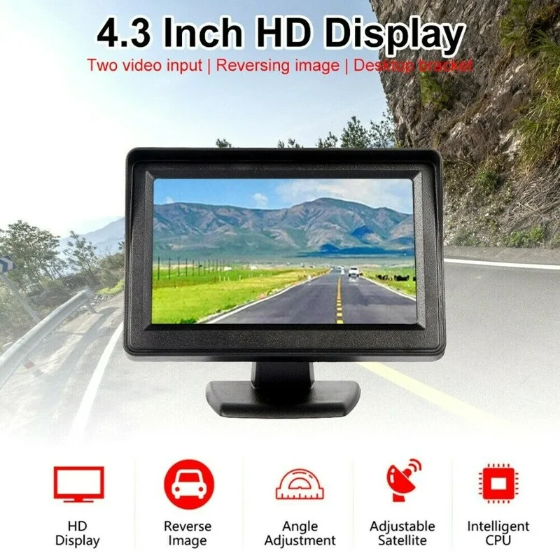 

4.3" Car Monitor Auto Reversing LCD Screen Reverse Parking Monitor For Rear View Camera TFT Display