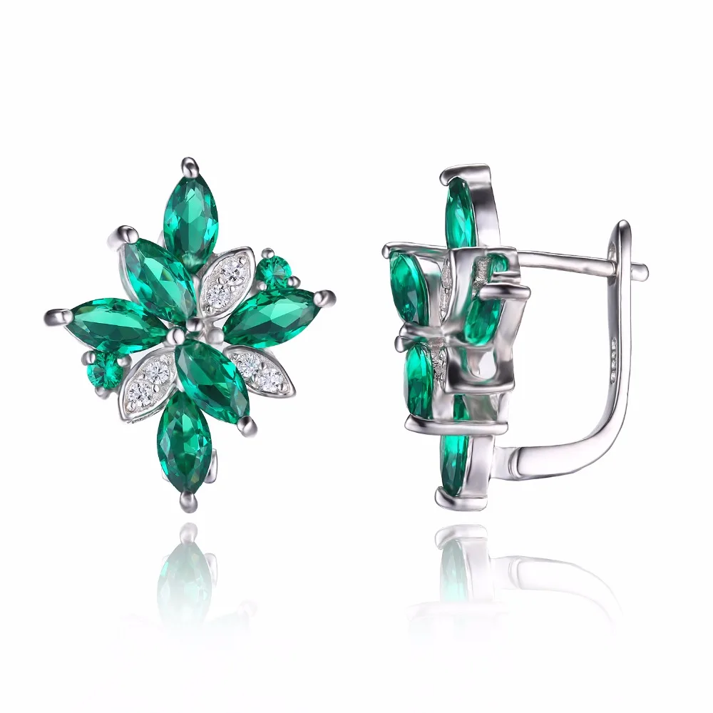 CiNily Luxury Green Emerald Cubic Zirconia 925 Sterling Silver Stud Earrings for Birthday Party Women Fine Jewelry Earring SE037