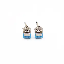 5PCS Mini MTS202 Light Blue Toggle Switch DPDT Double Pole Double Throw 2 Positions ON-ON 250V 3A 125V 6A MTS-202 DL