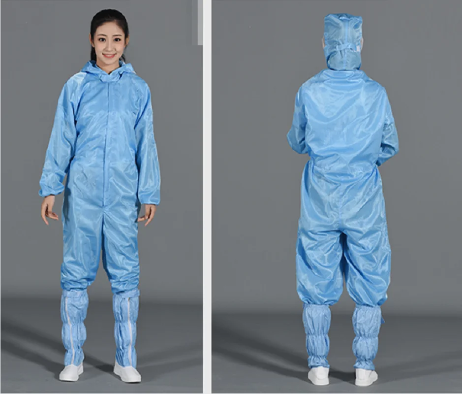 Woman men dust proof anti-static working suits uniforms Coveralls workshop painting clean room garments dust-free clothes set