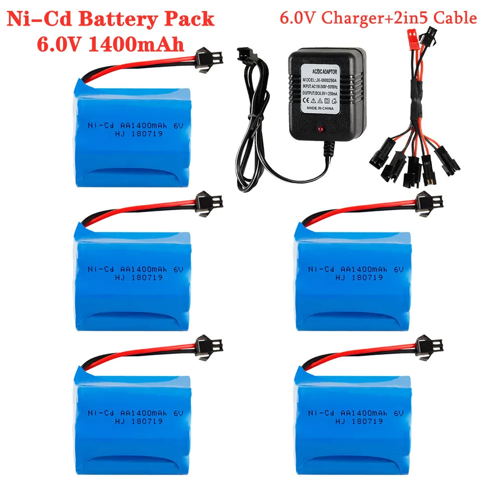 6 فولت 1400mah Ni-CD بطارية قابلة للشحن ل Rc اللعب سيارات الدبابات القطارات الروبوتات قوارب البنادق بطاريات جزء AA NiCD 6 فولت 1400mAh بطارية