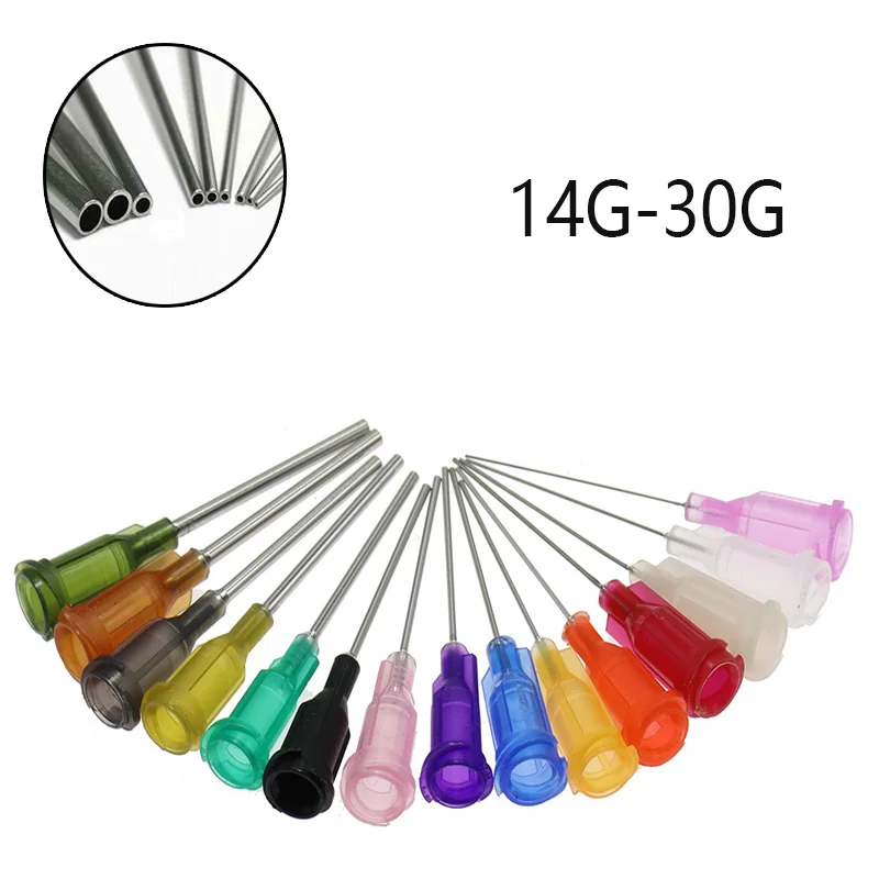 25pcs 14 -30G Blunt Syringe Tip Screw Needle Precision Liquid Dispenser Gauge Glue Dispensing