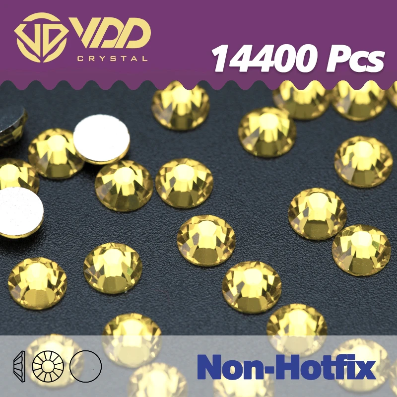 VDD Wholesale SS6-SS20 14400PCS/PACKS Glass Rhinestones Crystal 3D Nail Art Decoration Glue on Flatback Stones Clothing DIY