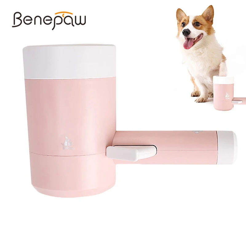 Benepaw Draagbare Hond Poot Wasmachine Kwaliteit Comfortabele Huisdier Voet Cleaner Semi-Automatische 360 Graden Rotatie Schoonmaak Tool Grooming