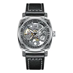 Reloj Hombre WISHDOIT nuovi uomini Casual Business Top orologio da polso meccanico automatico di lusso orologio da uomo scheletro luminoso impermeabile