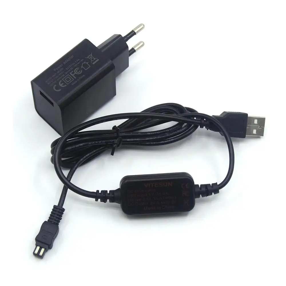 AC-L200 AC-L20 AC-L25A Power Bank 5V USB Cable+Quick Charger for Sony NEX-VG900 VG20 VG30 DCR-SX85 SX53 SX33 SR90 SR80 SR77 HC8