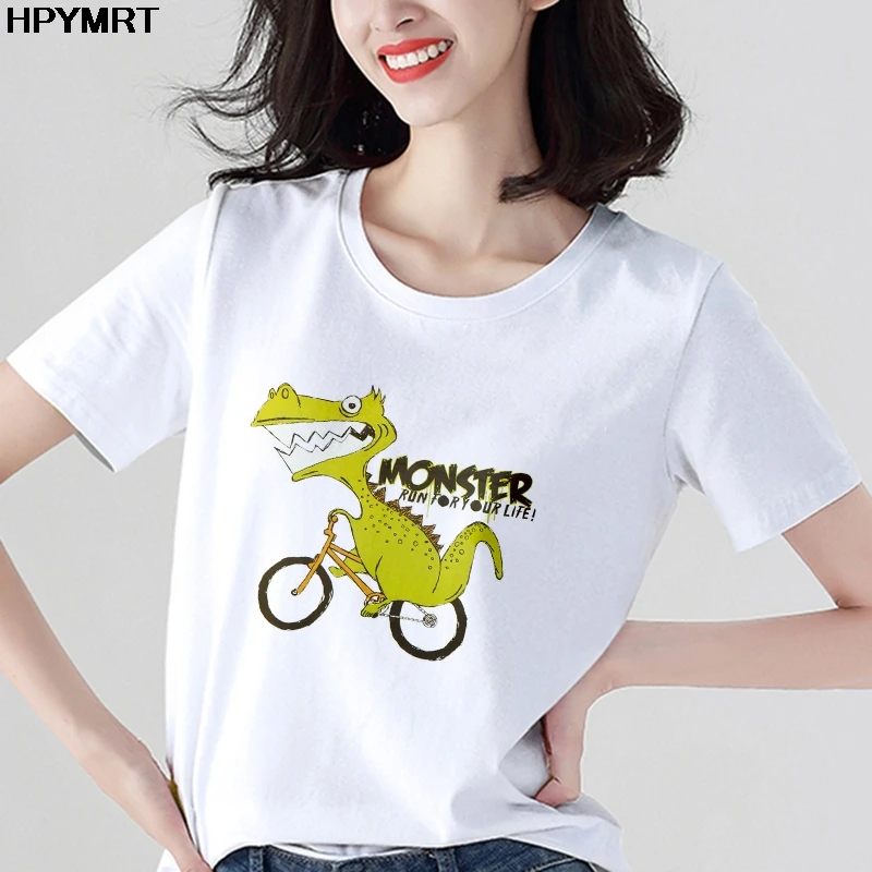 T Shirts Women Dinosaur Monster Graphic Printed T-shirt Harajuku Fashion Tshirt Tops Female Tee Summer Casual hipster Clothing