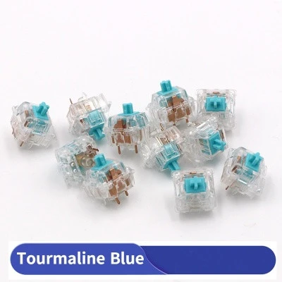 4pcs/pack Everglide Tourmaline Blue switch mechanical keyboard gold contactor 5 pins RGB Transparent Switch Shaft