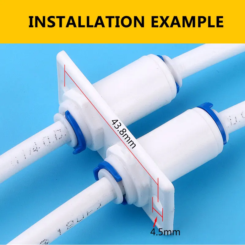 1/4 "(6.35Mm) ống Ống PE Kết Nối Bền Kẹp Thẳng Vách Ngăn Phụ Kiện Twain Đầu Nối Nhanh Sư Đoàn Đĩa Nước RO