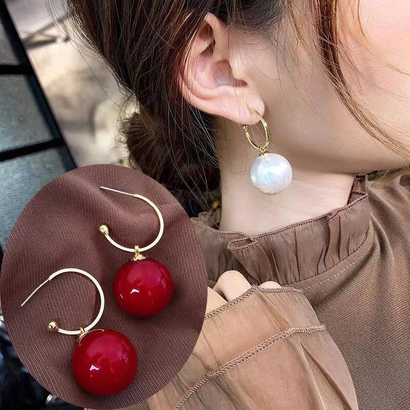 2020 New Korean Fashion Stud Earrings For Women Trendy Simple Girls Cute Pearl Geometric Earring Jewelry Accessories Wholesale