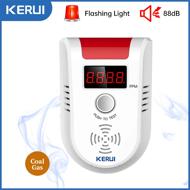 KERUI GD13 LPG GAS Detector Alarm Wireless Digital LED Display Natural Leak Combustible Gas Detector For Home Alarm System