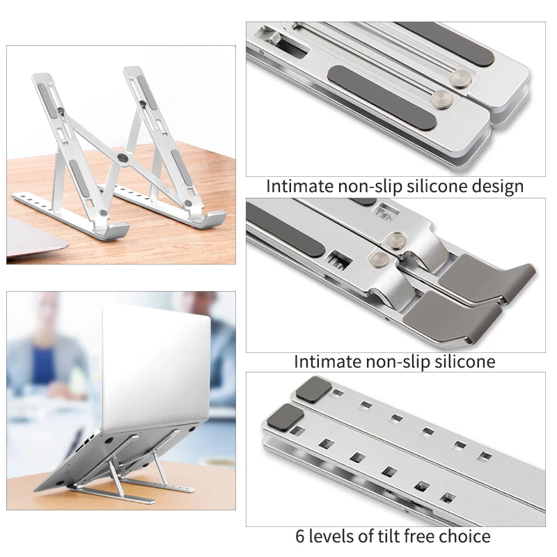 Supporto per laptop Rack X Style Scrivania pieghevole regolabile in lega di alluminio per supporto per notebook desktop da ufficio MacBook Pro Air