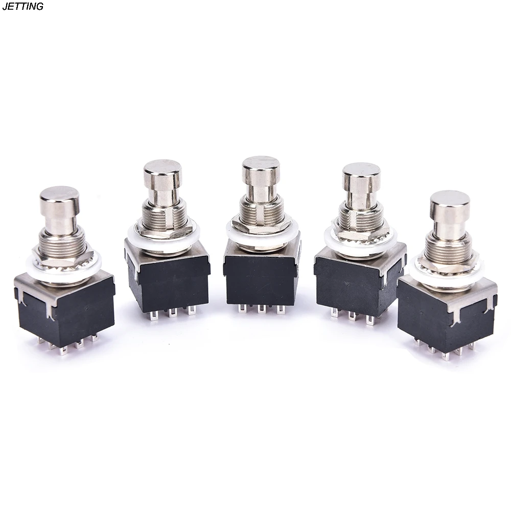 New 5 pcs 3PDT 9-Pin Guitar Effects Stomp Switch Pedal Box Foot Metal True Bypass