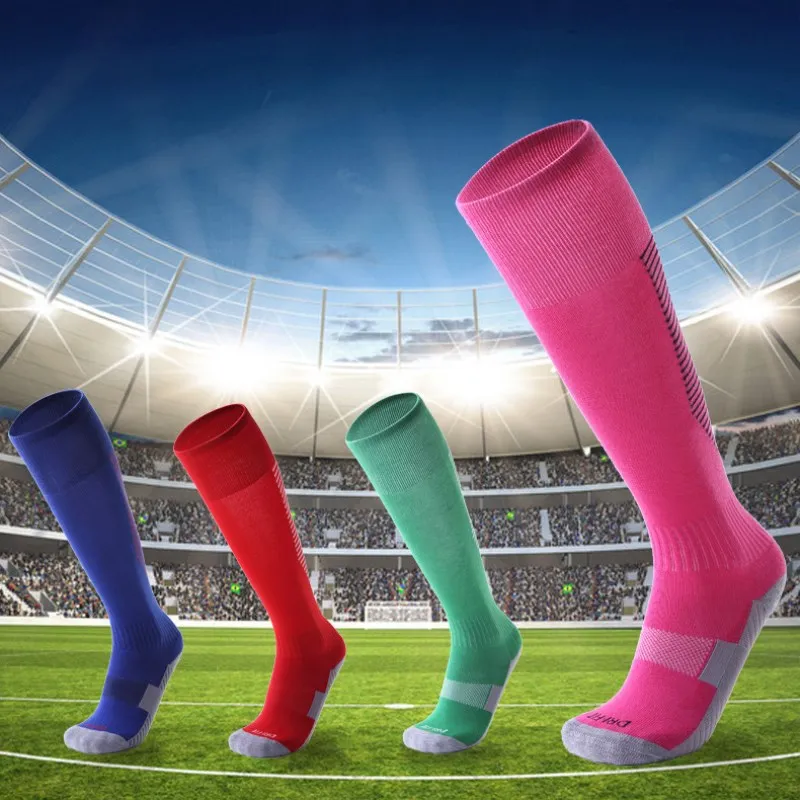 Adult Kids Professional Soccer Socks Breathable Deodorization Compression Sports Sock Long Stocking Stripe Football Sock Boy Men