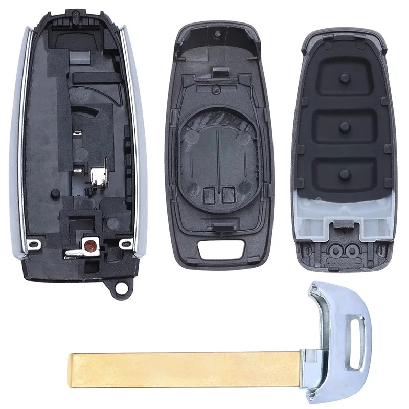 KEYECU Chiave A Distanza Intelligente Dell'automobile Borsette Della Copertura Della Cassa Con 3 Bottoni Uncut Lama Fob per Audi A6 C8 A7 A8 Q8 2017 2018 2019 2020 2021