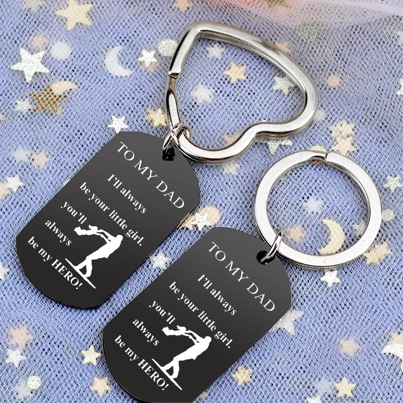 Metal Father And Daughter I'Ll Always Be Your Little Girl, You Will Always Be My Hero! Dad Keychain Jewelry Gift For Your Dad