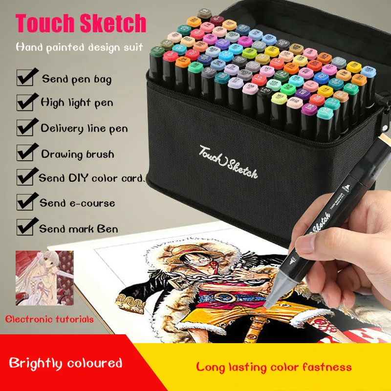 Student Color Pen Gift Set 30/40/60/80/168 Color Marker Cherry Blossom Drawing Pen Neutral Pen Watercolor Brush Pen  Marker Pen