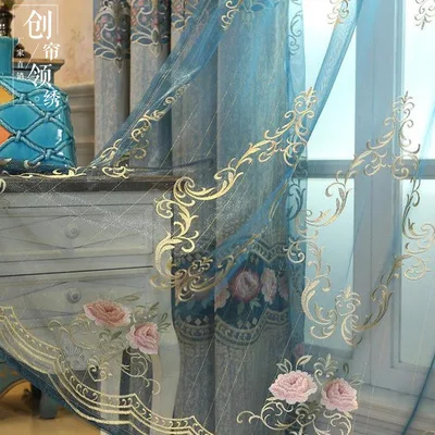 New Curtains for Dining Living Bedroom Room window Custom high quality Luxury European Water Soluble Embroidery Screens Valance