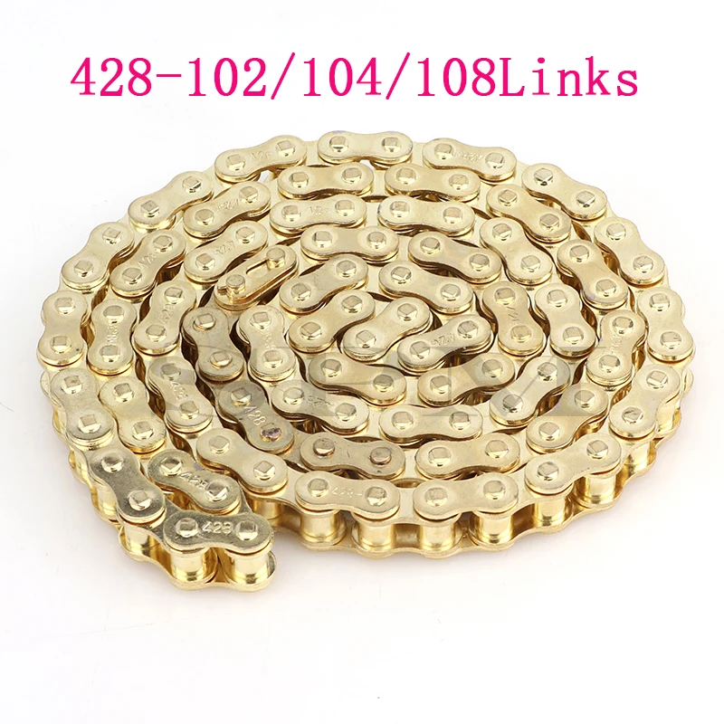 Gold chain 428 102/104/108 links GOLD O-RING  110-150cc dirt bike/pit bike  Chain  For CRF 50 70 SSR Pit Dirt Bike