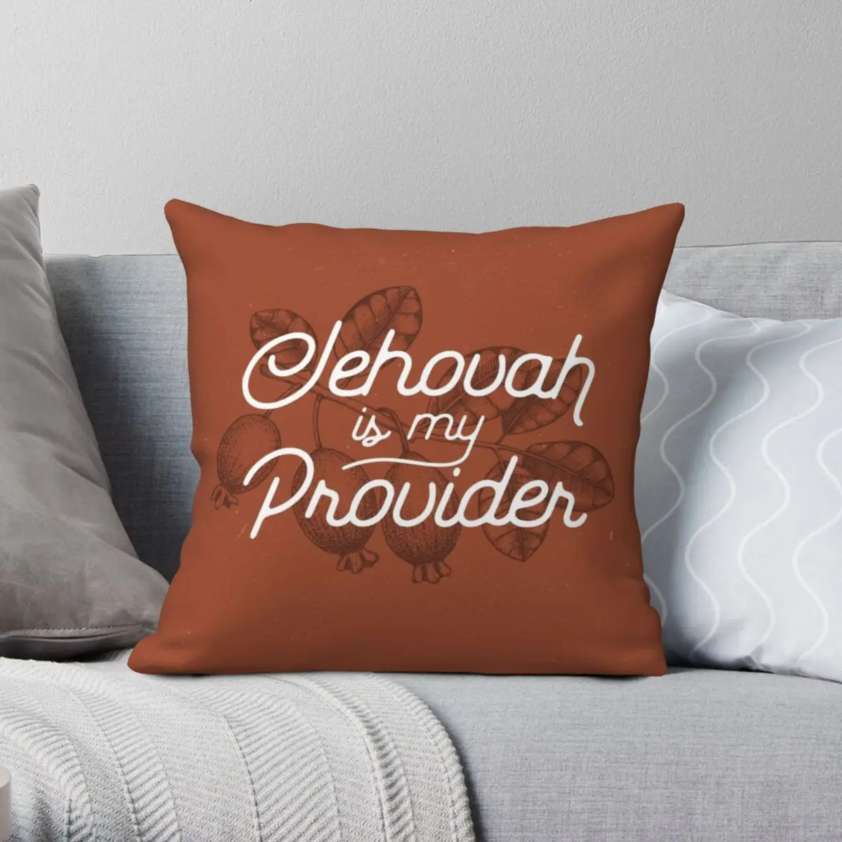 JEHOVAH IS MY PROVIDER Square Pillowcase Polyester Linen Velvet Printed Zip Decor Pillow Case Sofa Cushion Cover