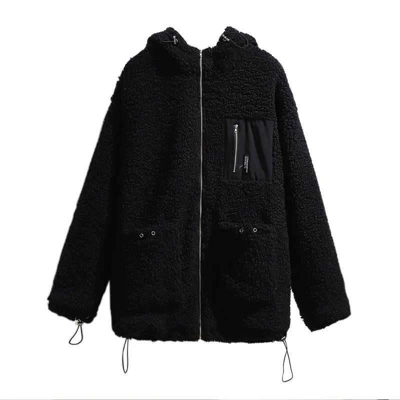 New Ladies Autumn Winter Plus Size Women Clothing Hoodie Jacket Large Long Sleeve Black Fleece Warm Zipper Coat 4XL 5XL 6XL 7XL