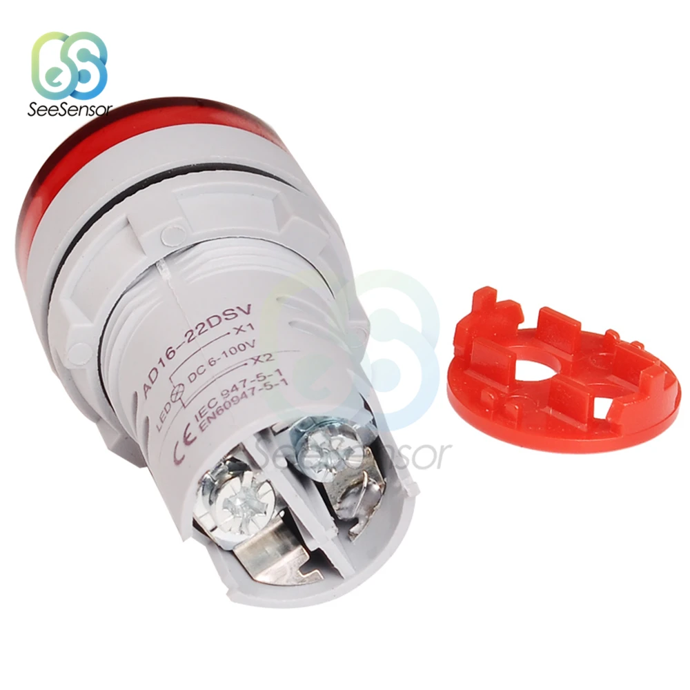 Mini Digital Voltmeter 22mm Round Panel DC 6-100V Volt Voltage Tester Meter Monitor Power LED Indicator Pilot Lamp Light Display