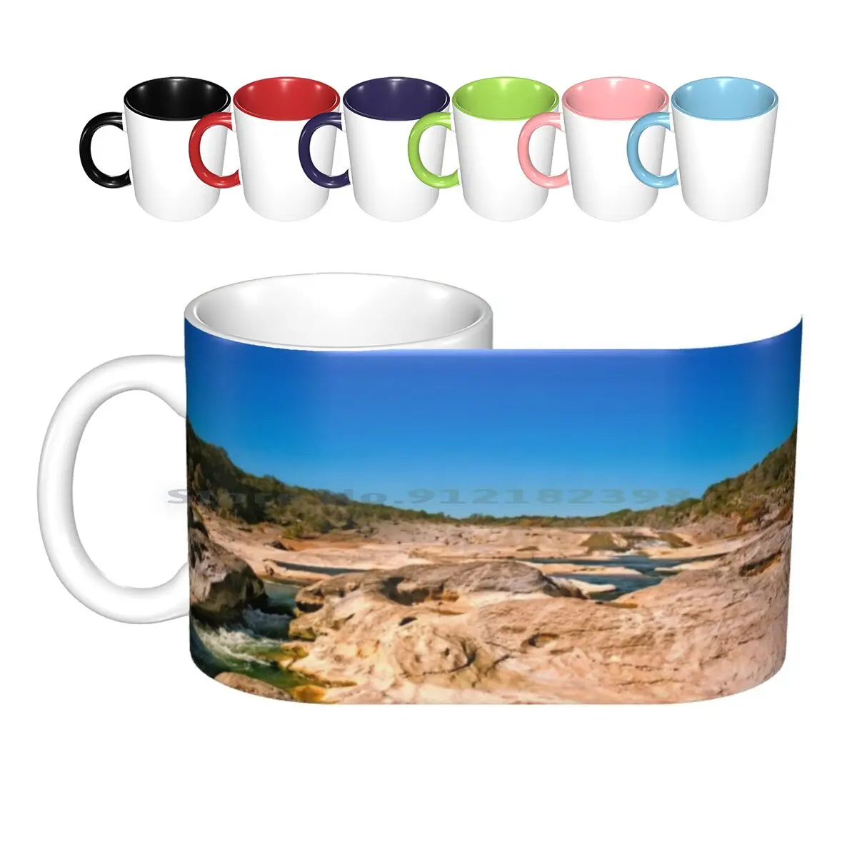 Pedernales Falls Texas Ceramic Mugs Coffee Cups Milk Tea Mug Joan Carroll Pedernales Falls Waterfalls Texas Tx State Park State