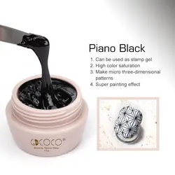 Venalisa15g/tarro Gel de pintura blanco y negro, Color sólido, sin flujo, cobertura completa, Gel de dibujo de uñas, Gel de estampado