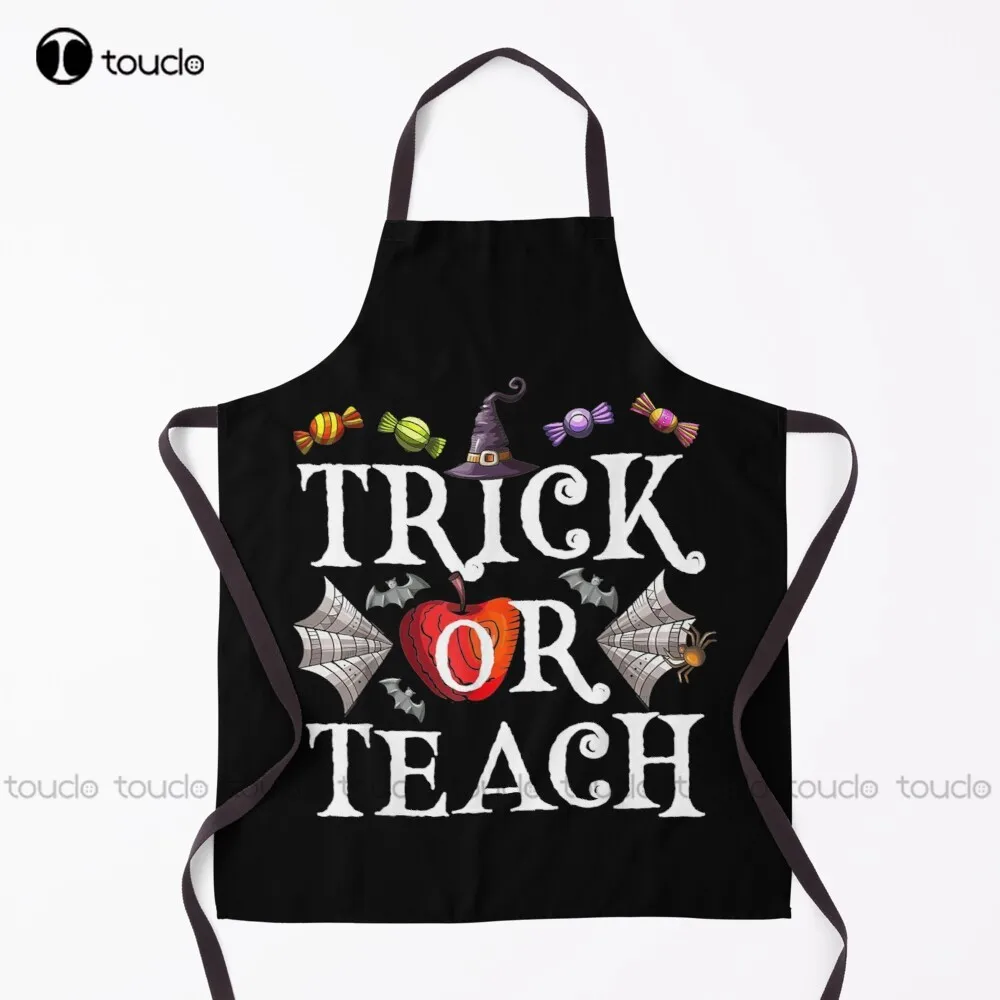 Funny Teacher Halloween Costume trick or teach cute halloween happy trick or teach cute teacher Apron Personalized Aprons