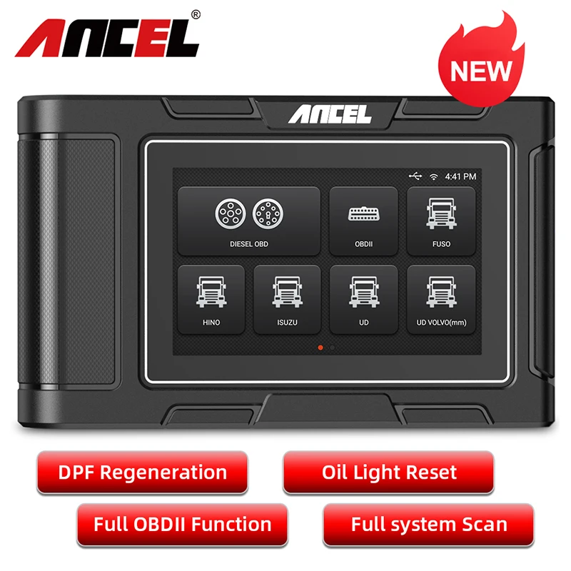 ANCEL HD3200 Heavy Duty Diesel Truck Diagnostic Tool OBD2 Scan Full System Oil Reset DPF Regeneration for Asian Diesel Truck